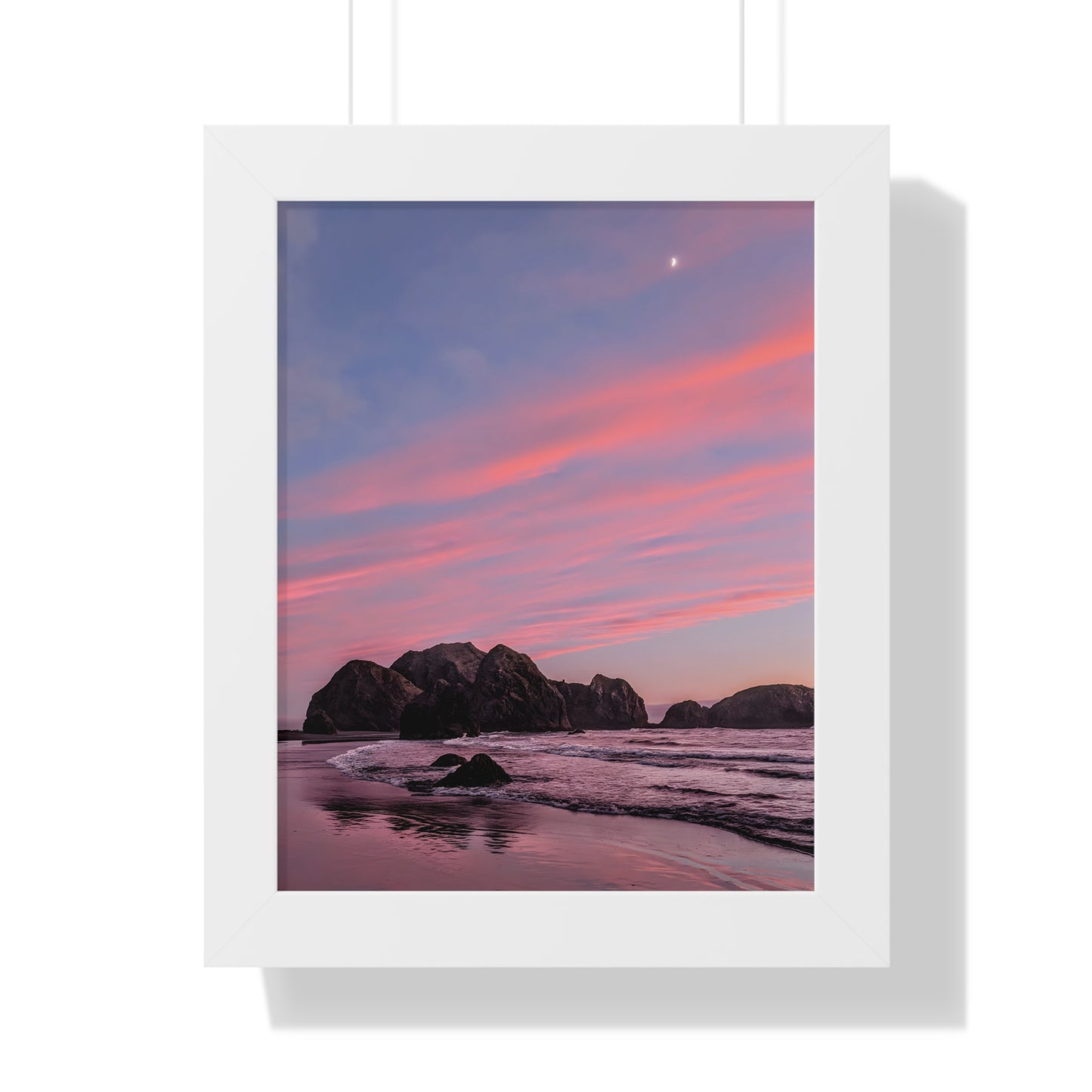 Epic Gold Beach Sunset - Vertical Framed Poster