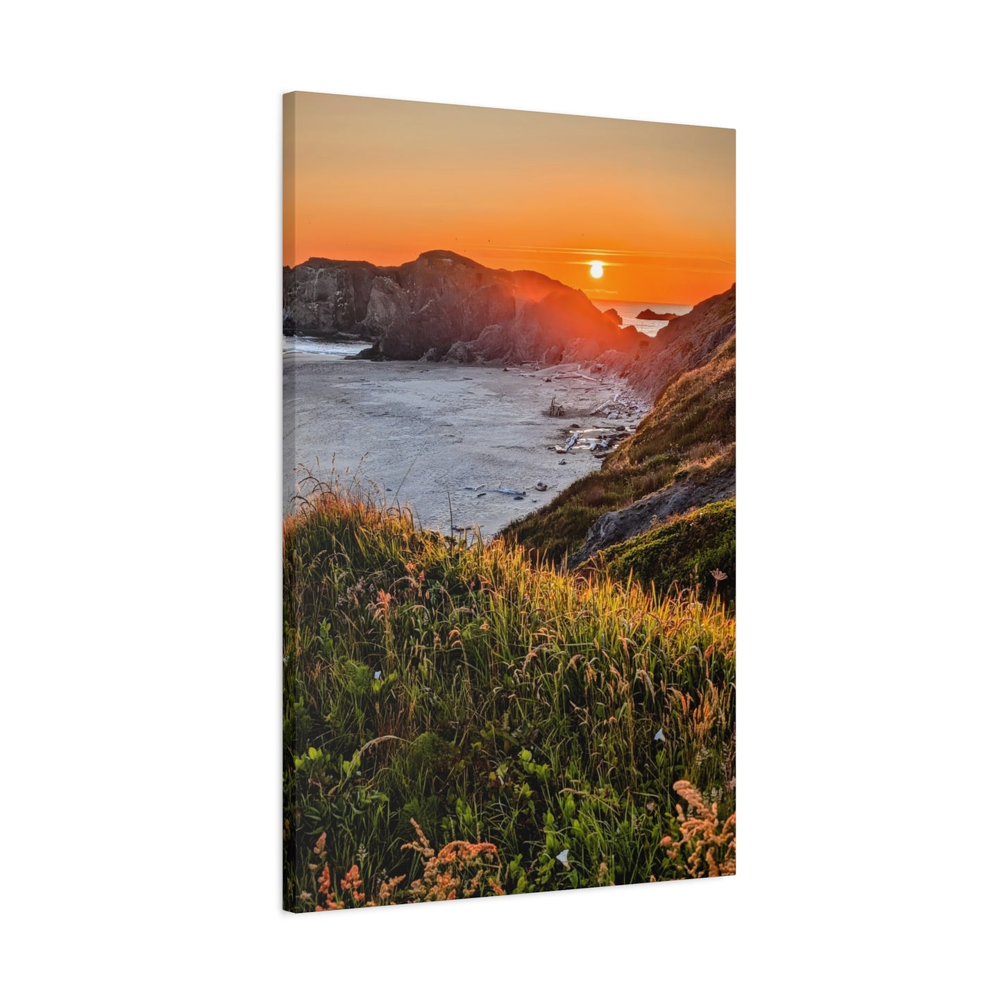 Last Light at Coquille Point - Vertical Canvas Print