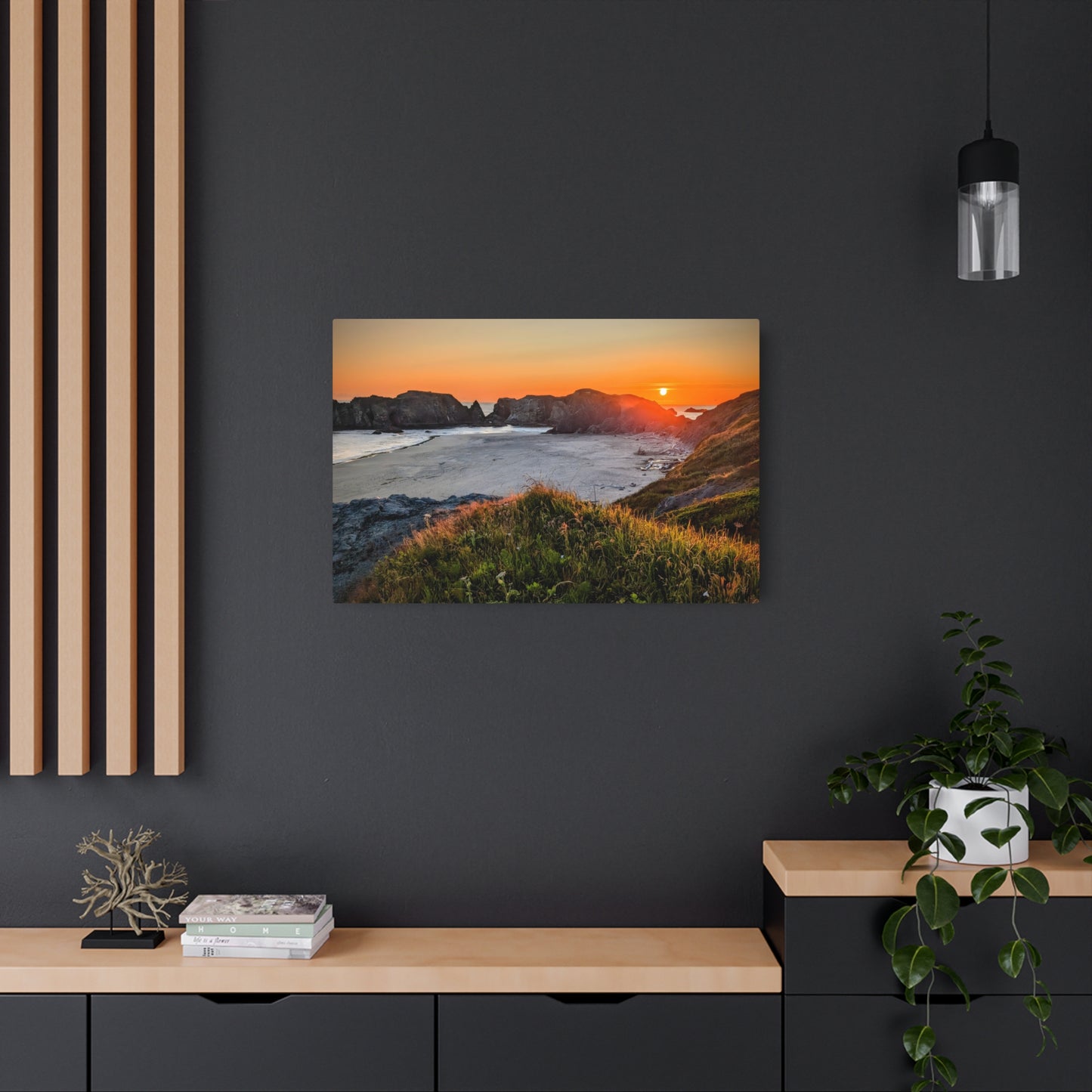 Last Light at Coquille Point - Metal Coastal Print