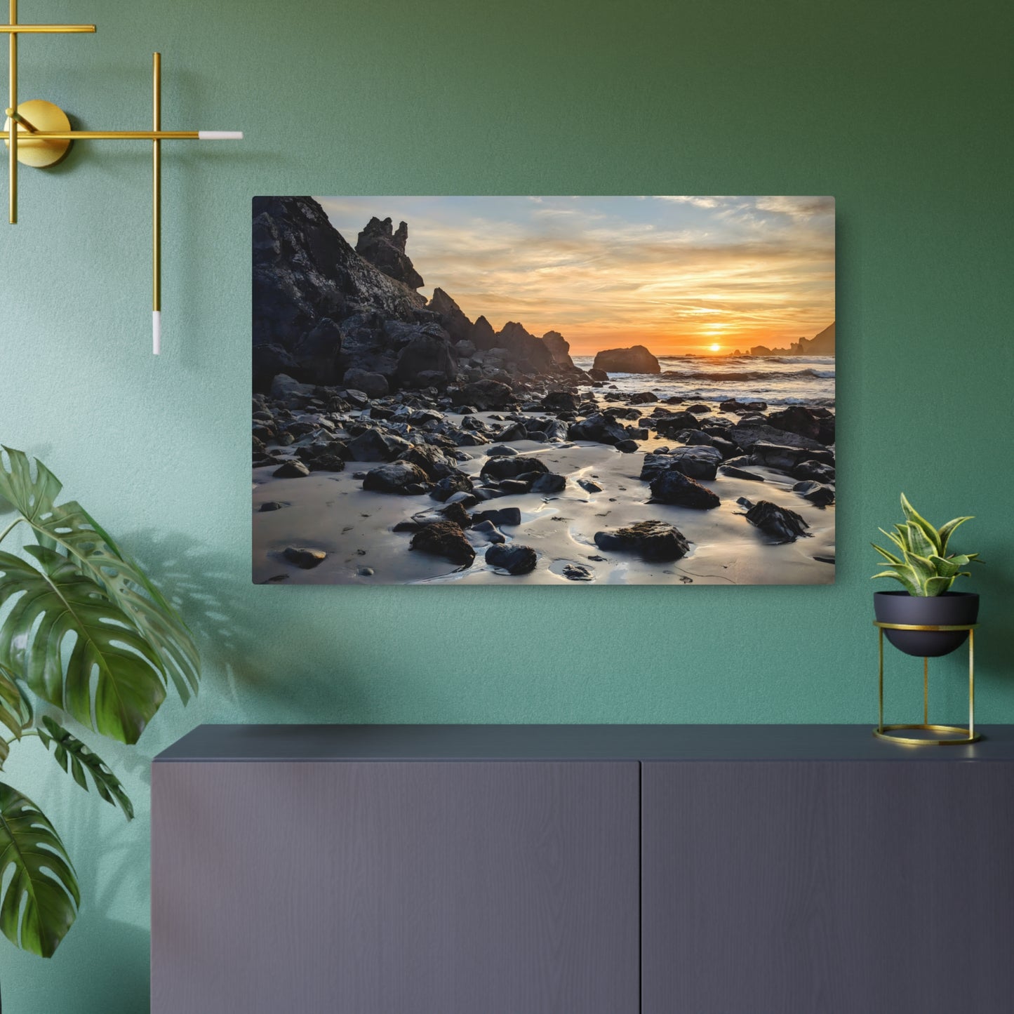 Jurrasic Rock - Metal Coastal Print