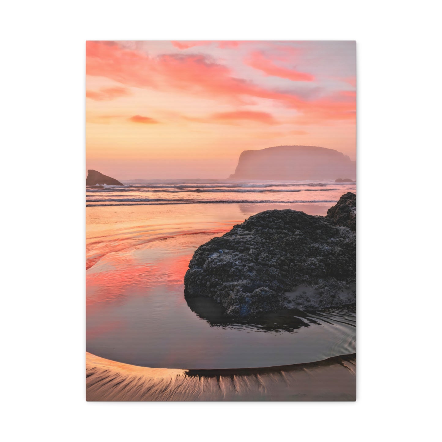 Magical Sunset in Bandon - Vertical Canvas Print