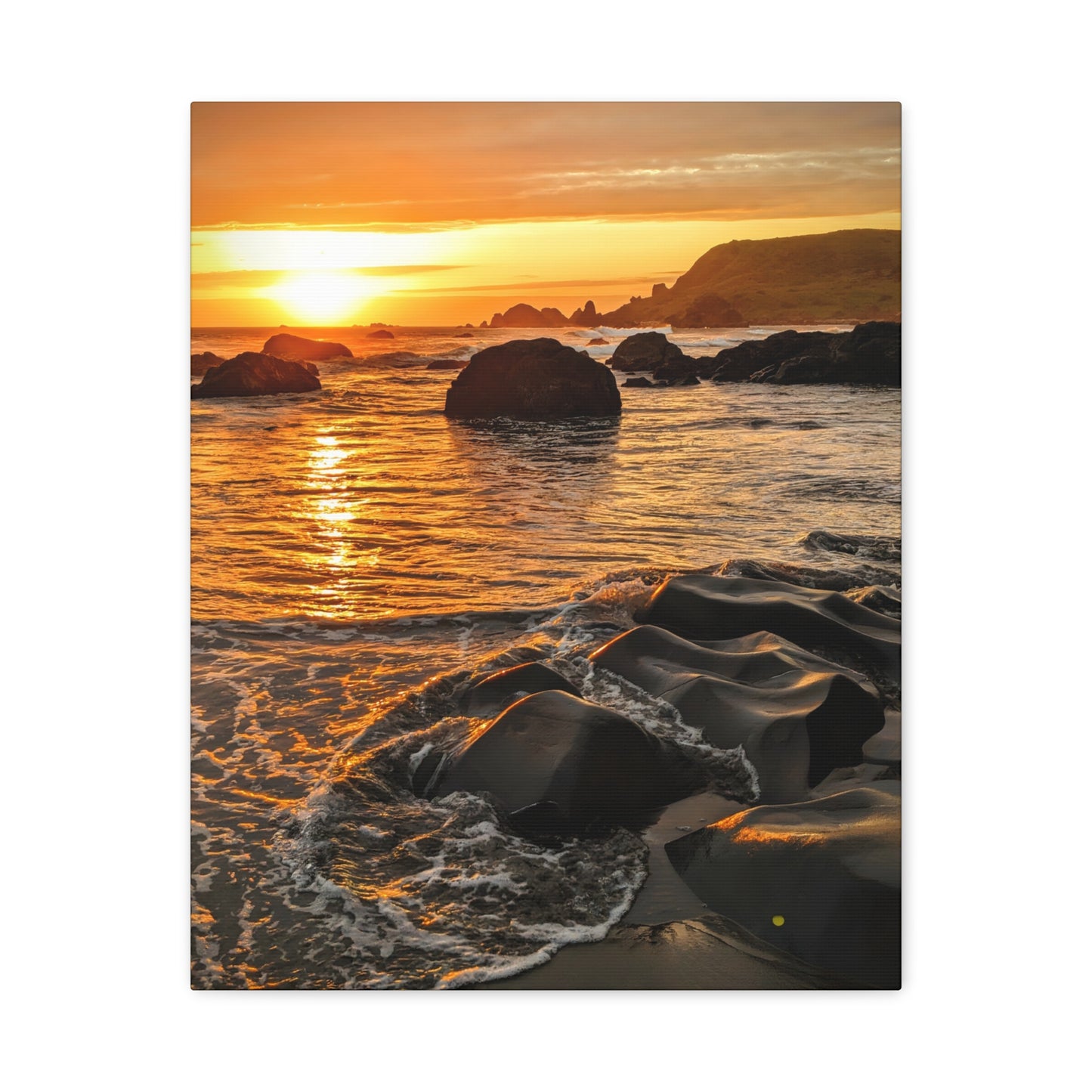 Coastal Rock Calm - Vertical Canvas Print
