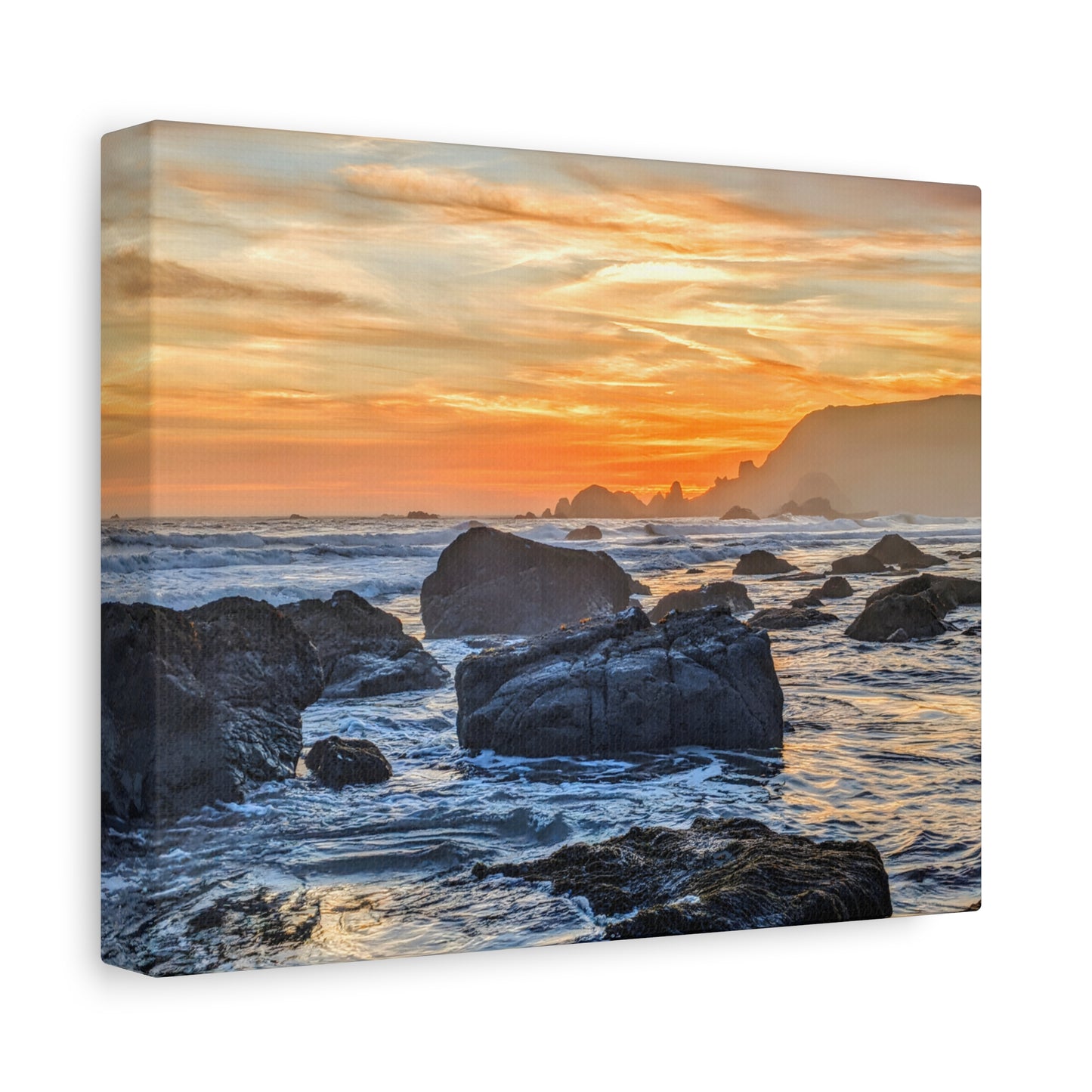Lone Rocks Meet the Last Light - Canvas Print