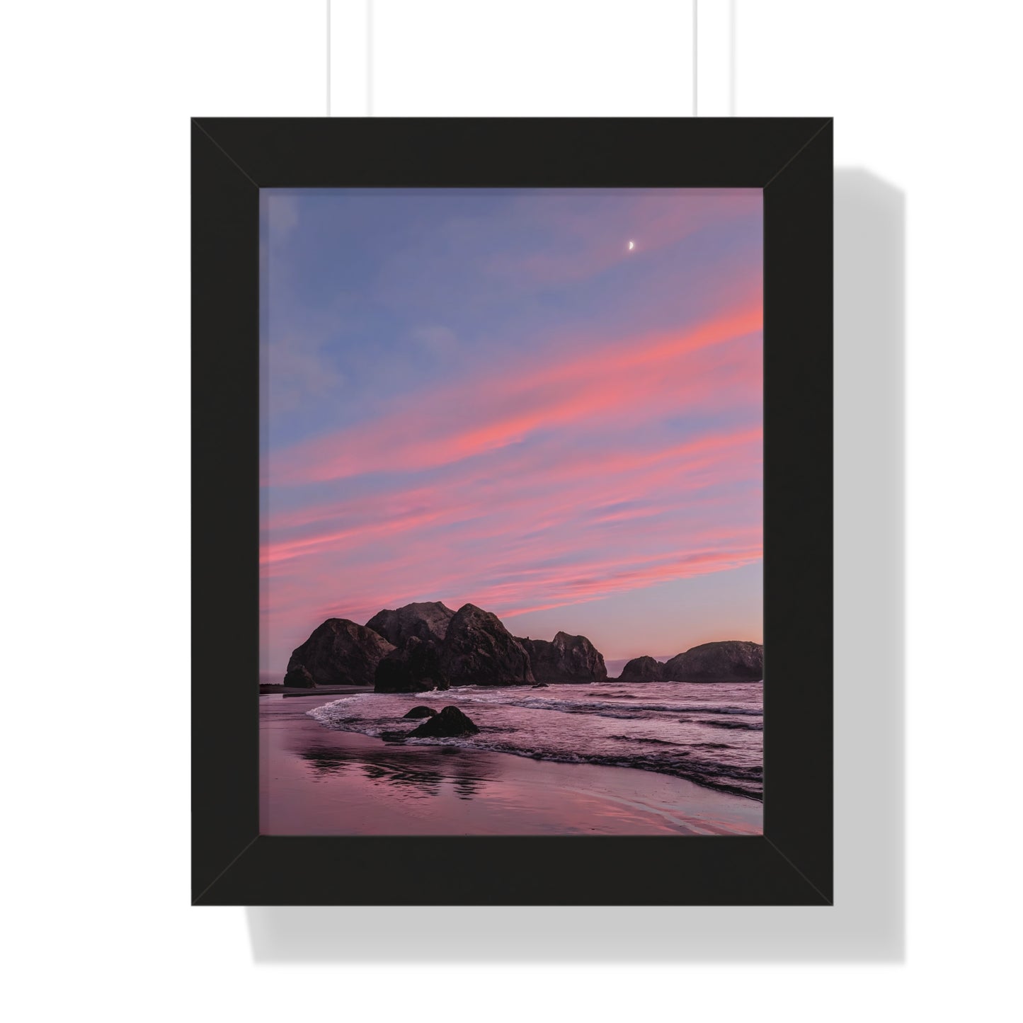 Epic Gold Beach Sunset - Vertical Framed Poster