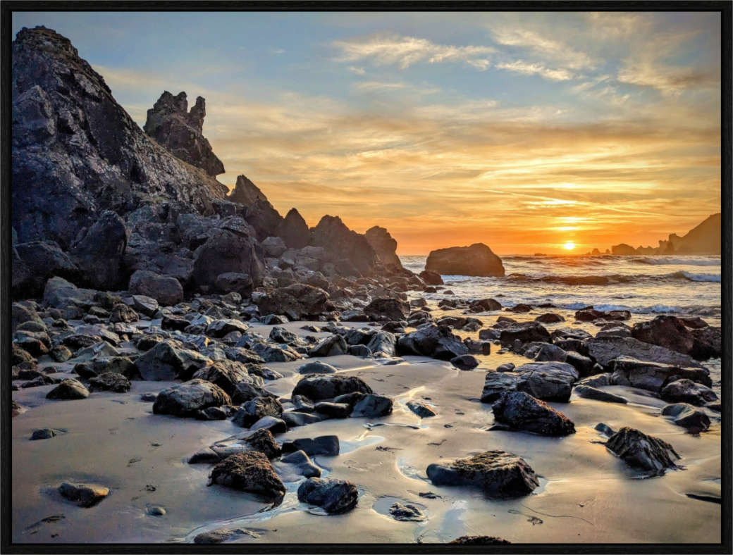 Main image Lone Rocks Meet the Last Light Premium Acrylic Print