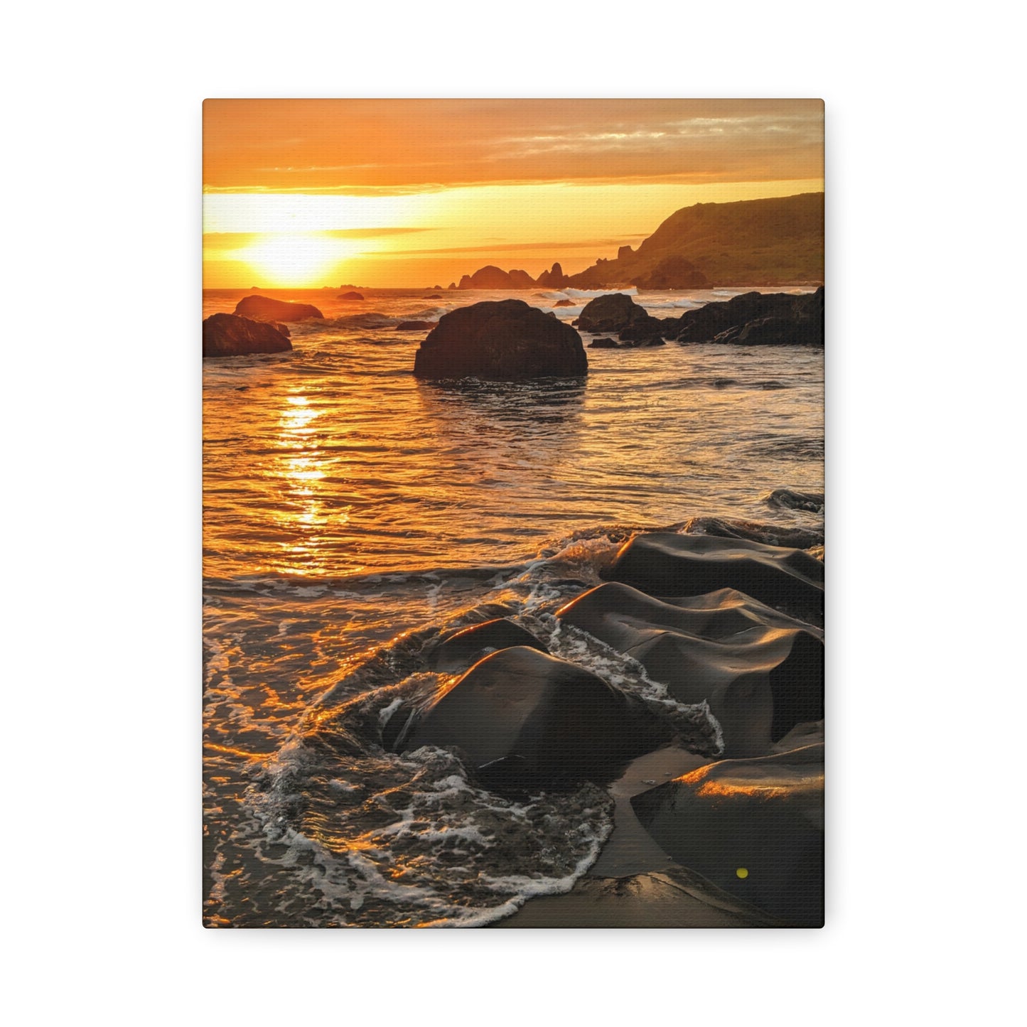 Coastal Rock Calm - Vertical Canvas Print