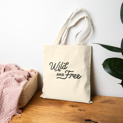 Wild and Free Cotton Canvas Tote Bag
