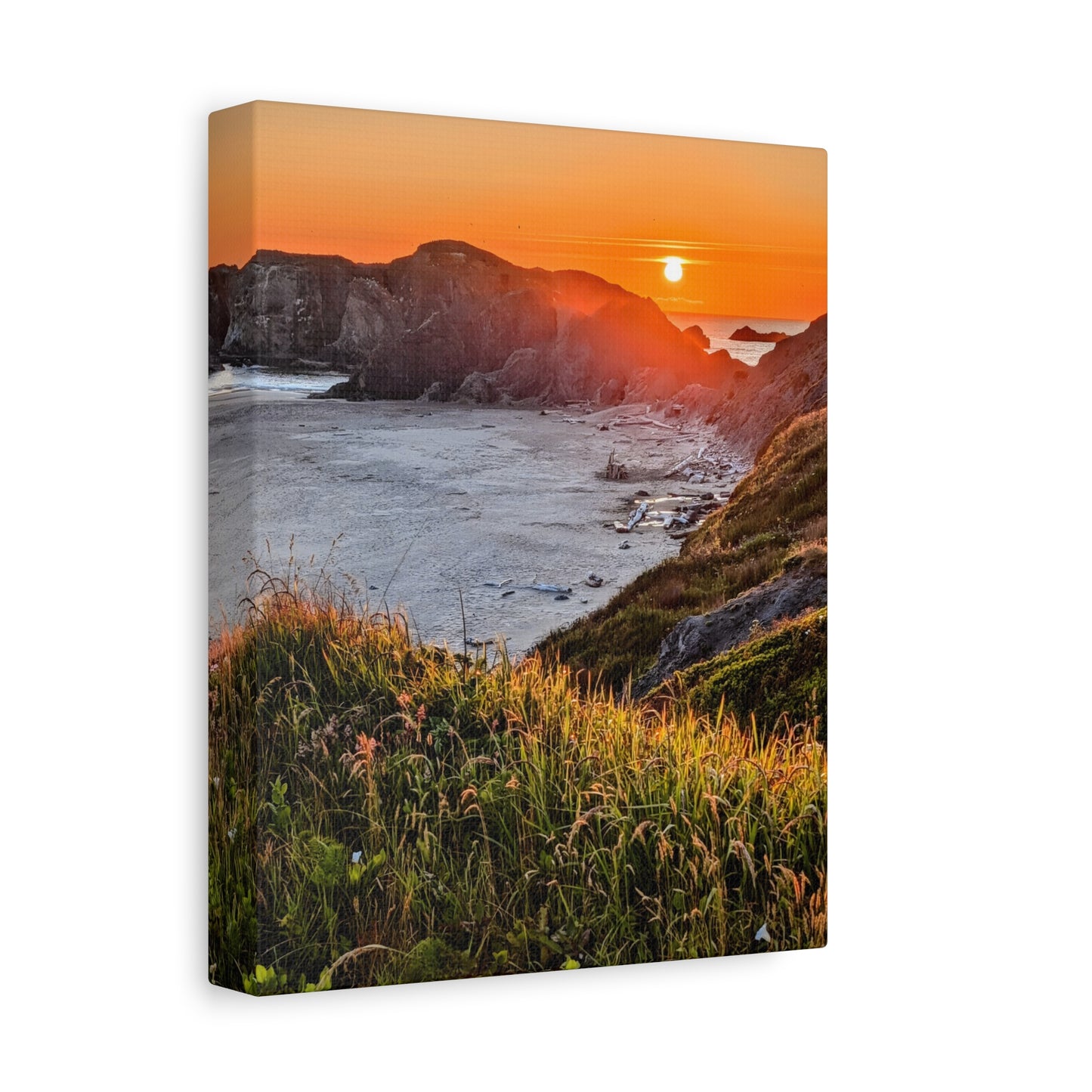 Last Light at Coquille Point - Vertical Canvas Print