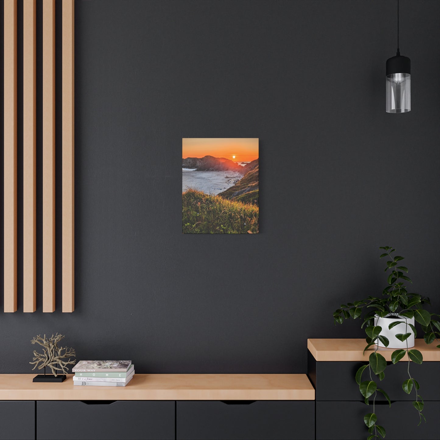 Last Light at Coquille Point - Vertical Canvas Print