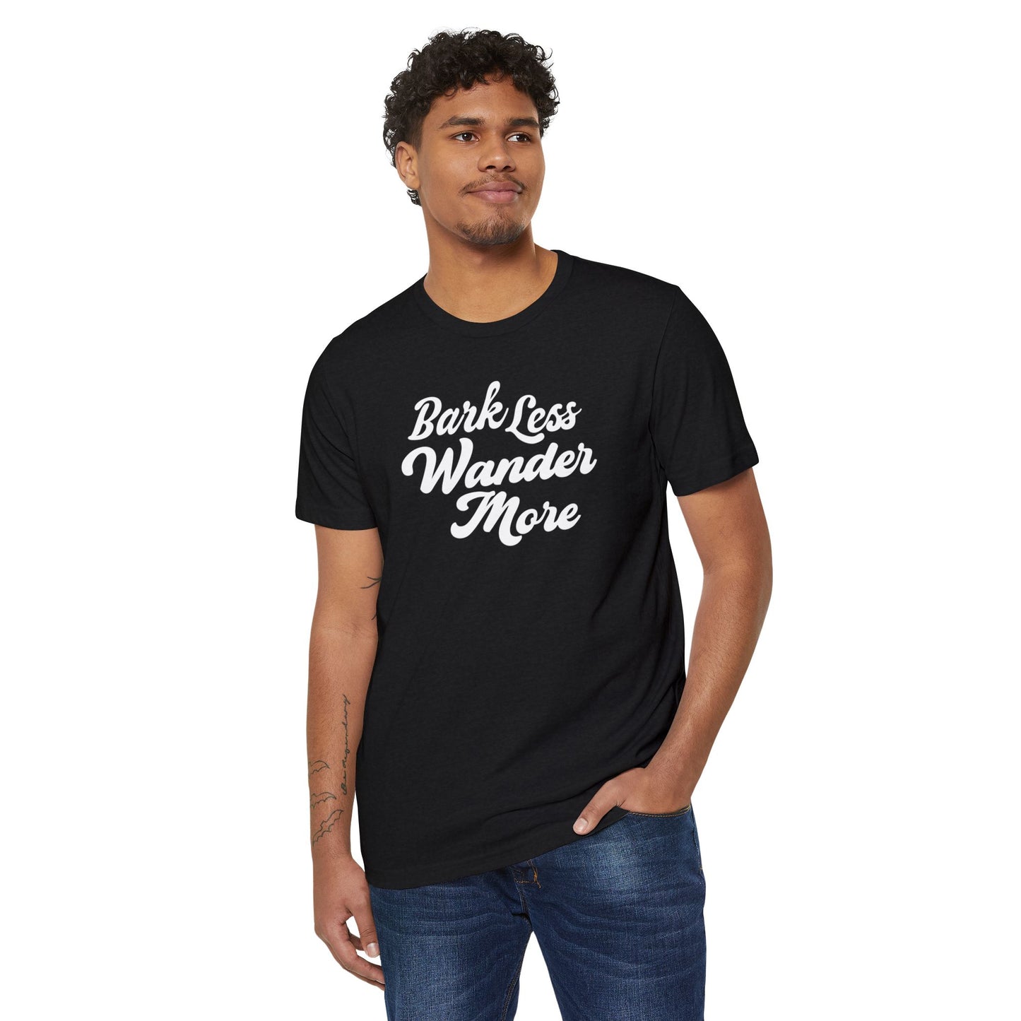 Black Label Bark Less Wander More Organic Tee