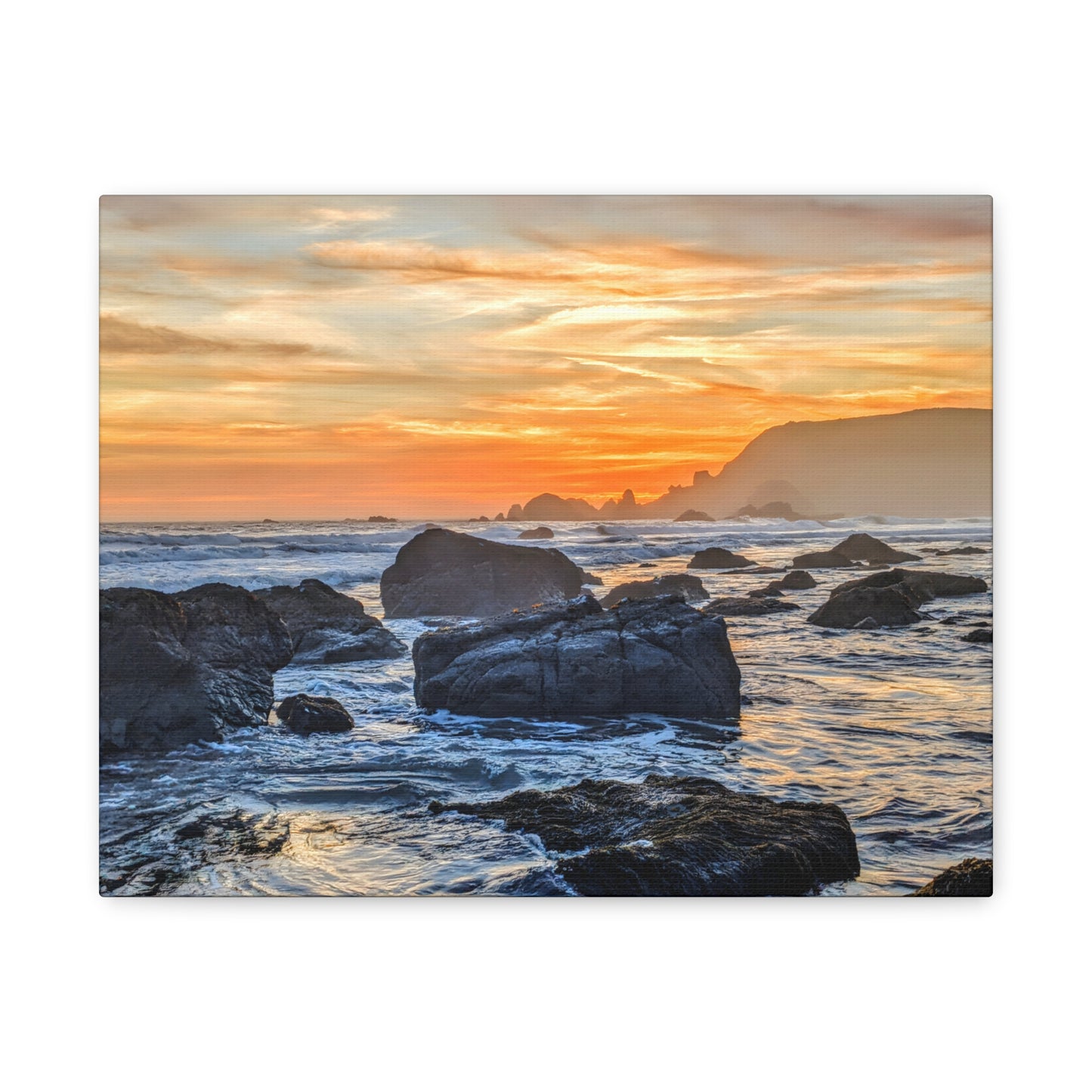 Lone Rocks Meet the Last Light - Canvas Print