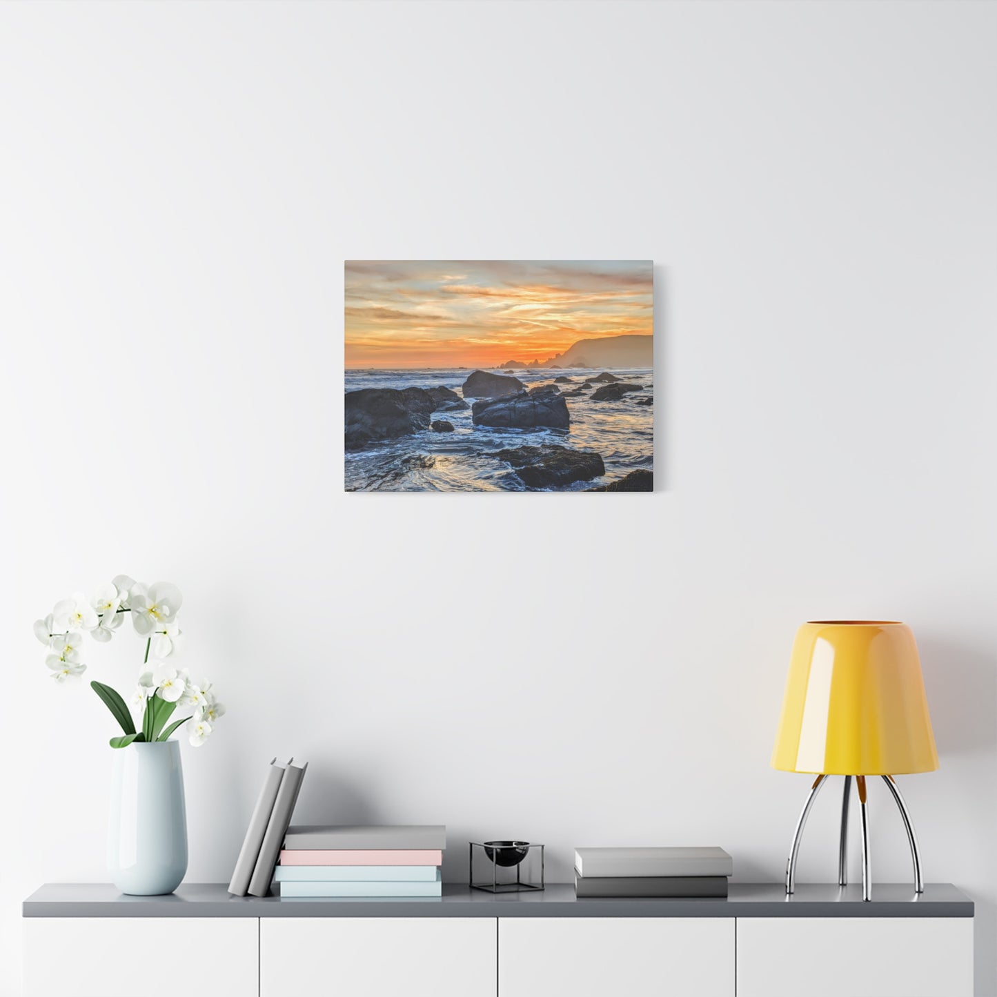 Lone Rocks Meet the Last Light - Canvas Print
