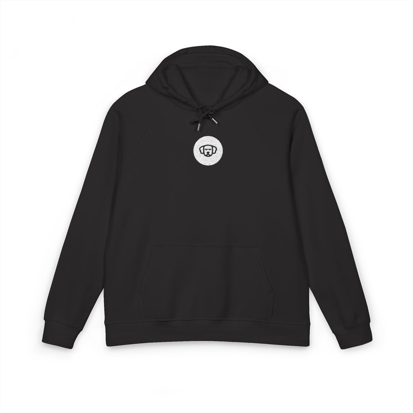 Black Label Dog Head Embroidered Organic Hoodie