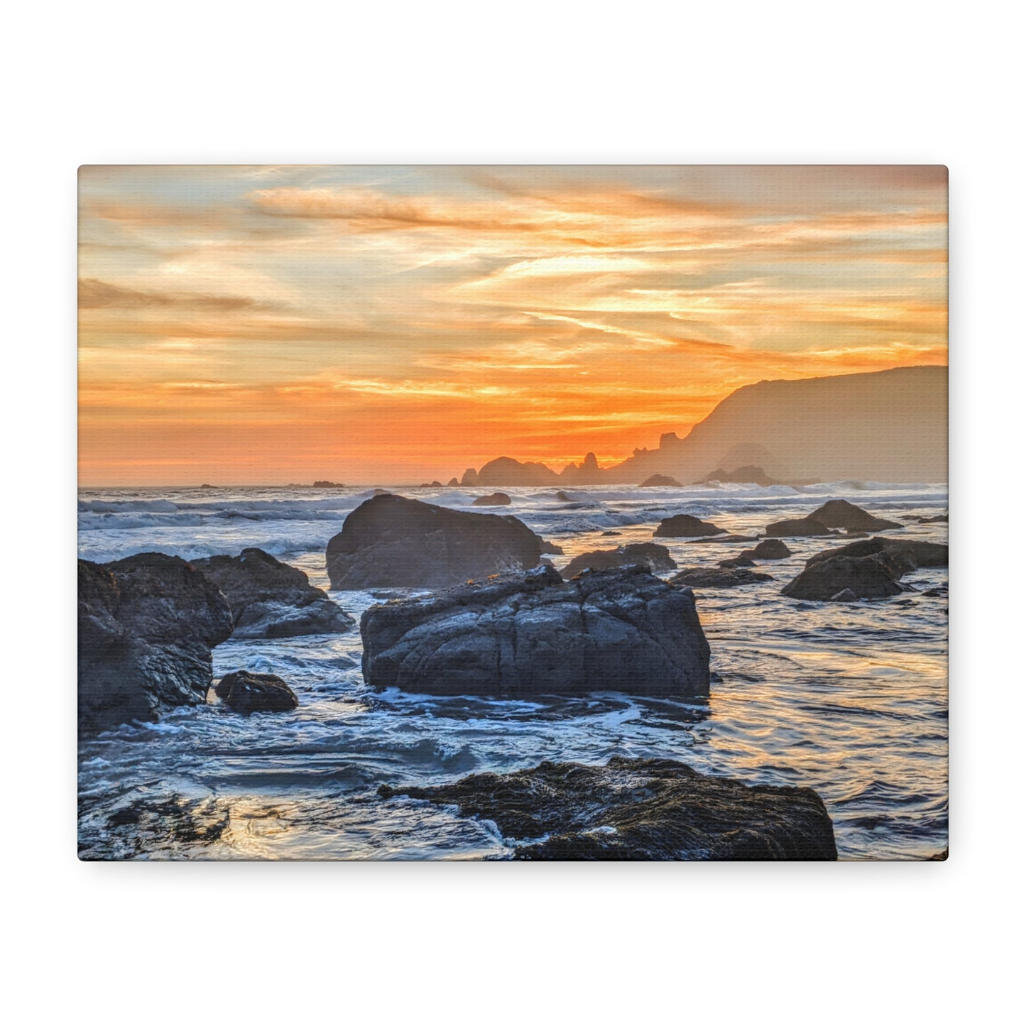 Lone Rocks Meet the Last Light - Canvas Print