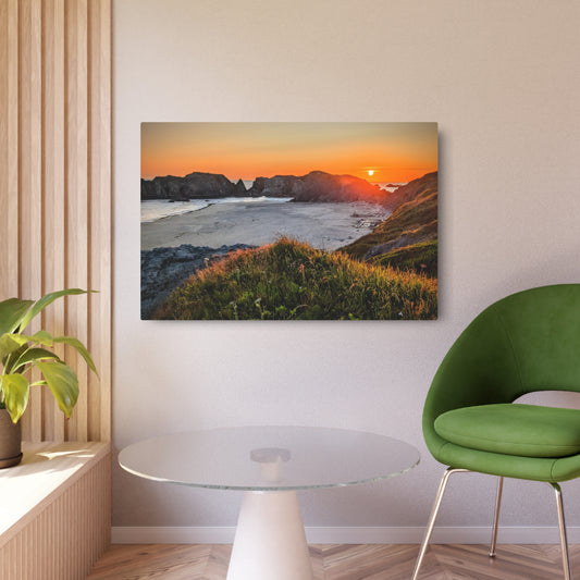 Last Light at Coquille Point - Metal Coastal Print