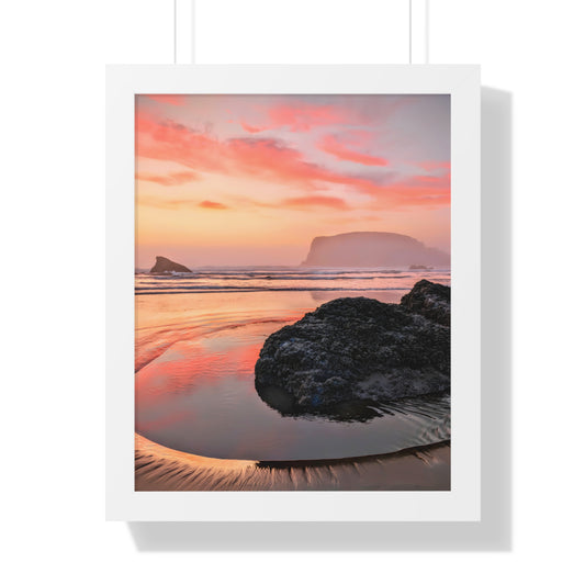Magical Sunset in Bandon - Vertical Framed Poster