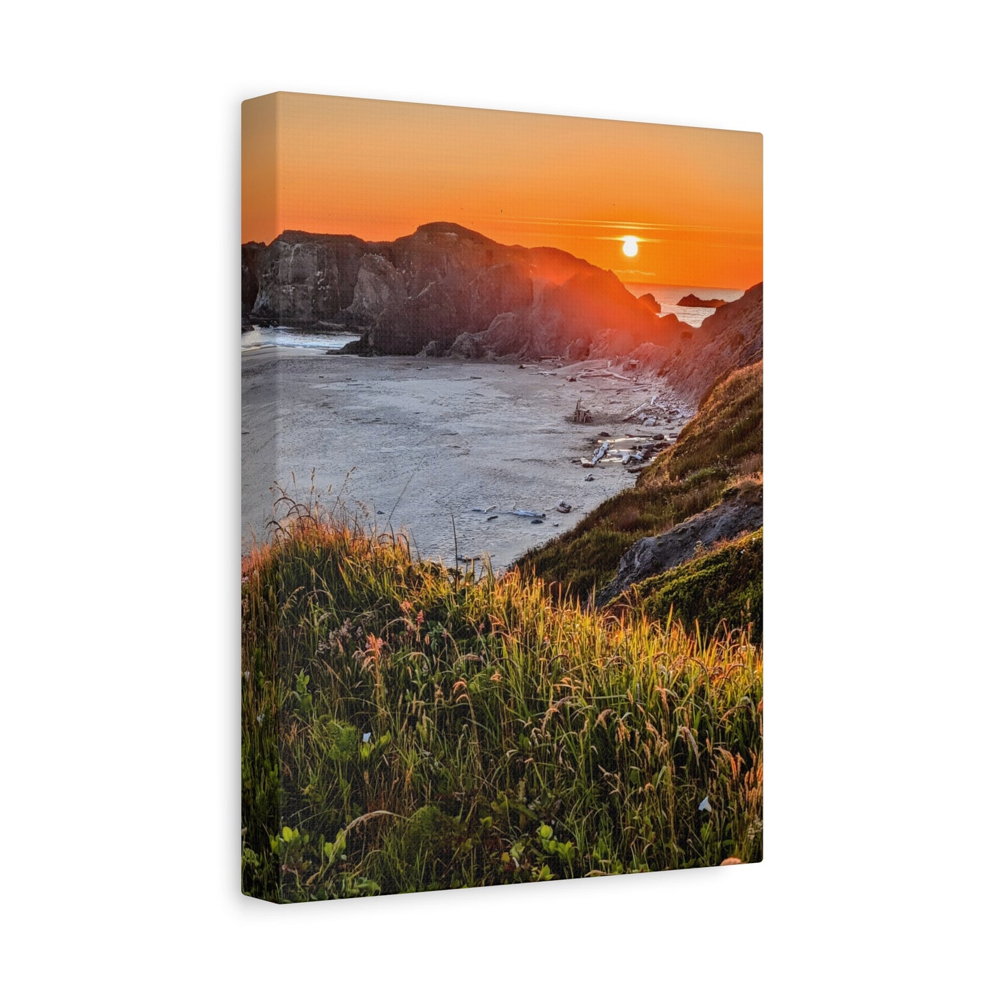 Last Light at Coquille Point - Vertical Canvas Print