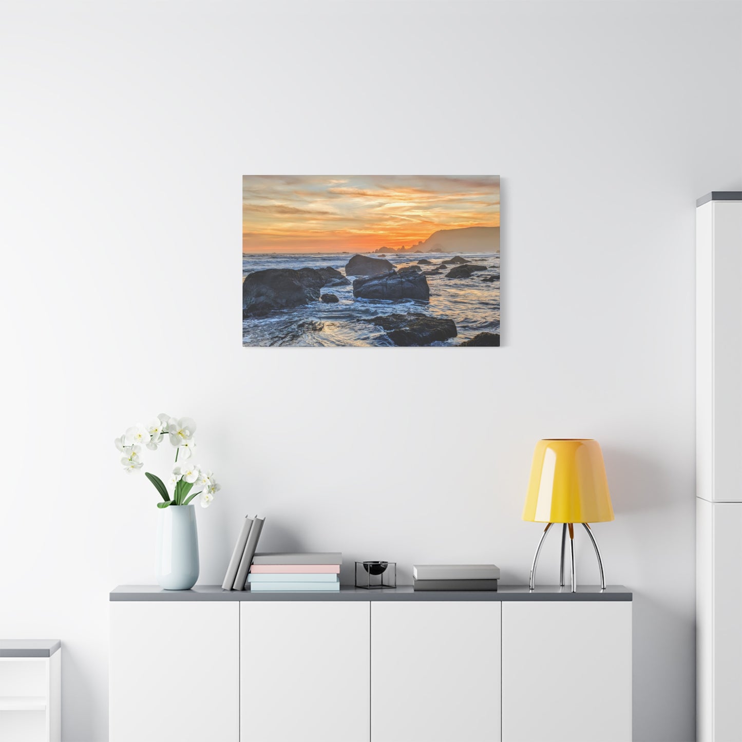 Lone Rocks Meet the Last Light - Canvas Print