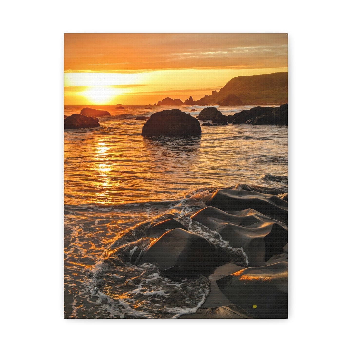 Coastal Rock Calm - Vertical Canvas Print