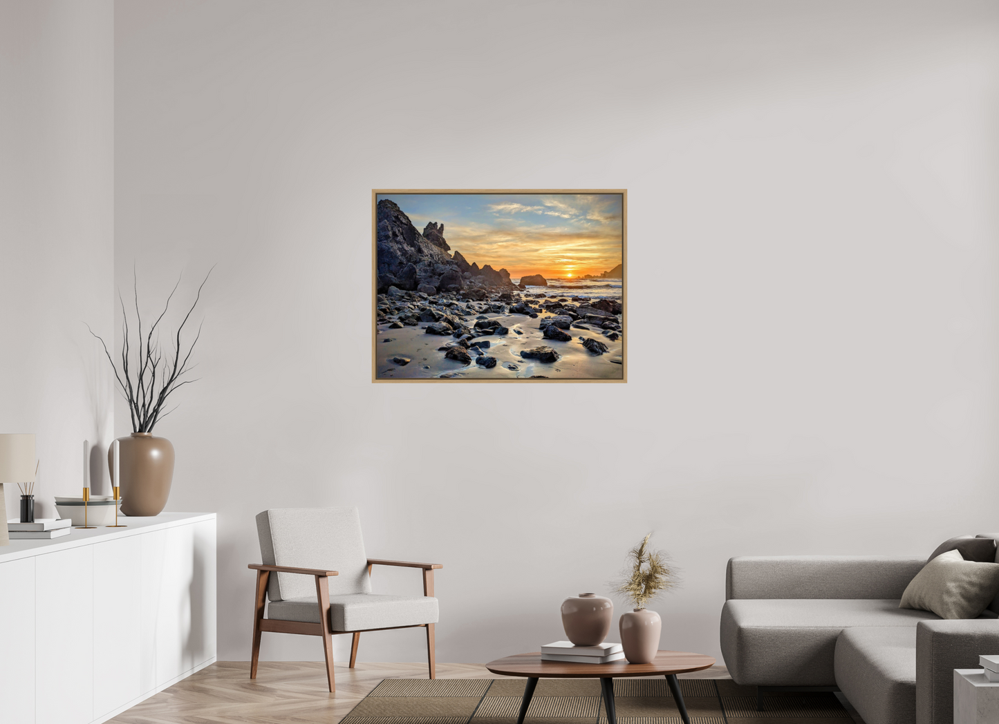 40 x 30″, Floater Lone Rocks Meet the Last Light Premium Floating Print