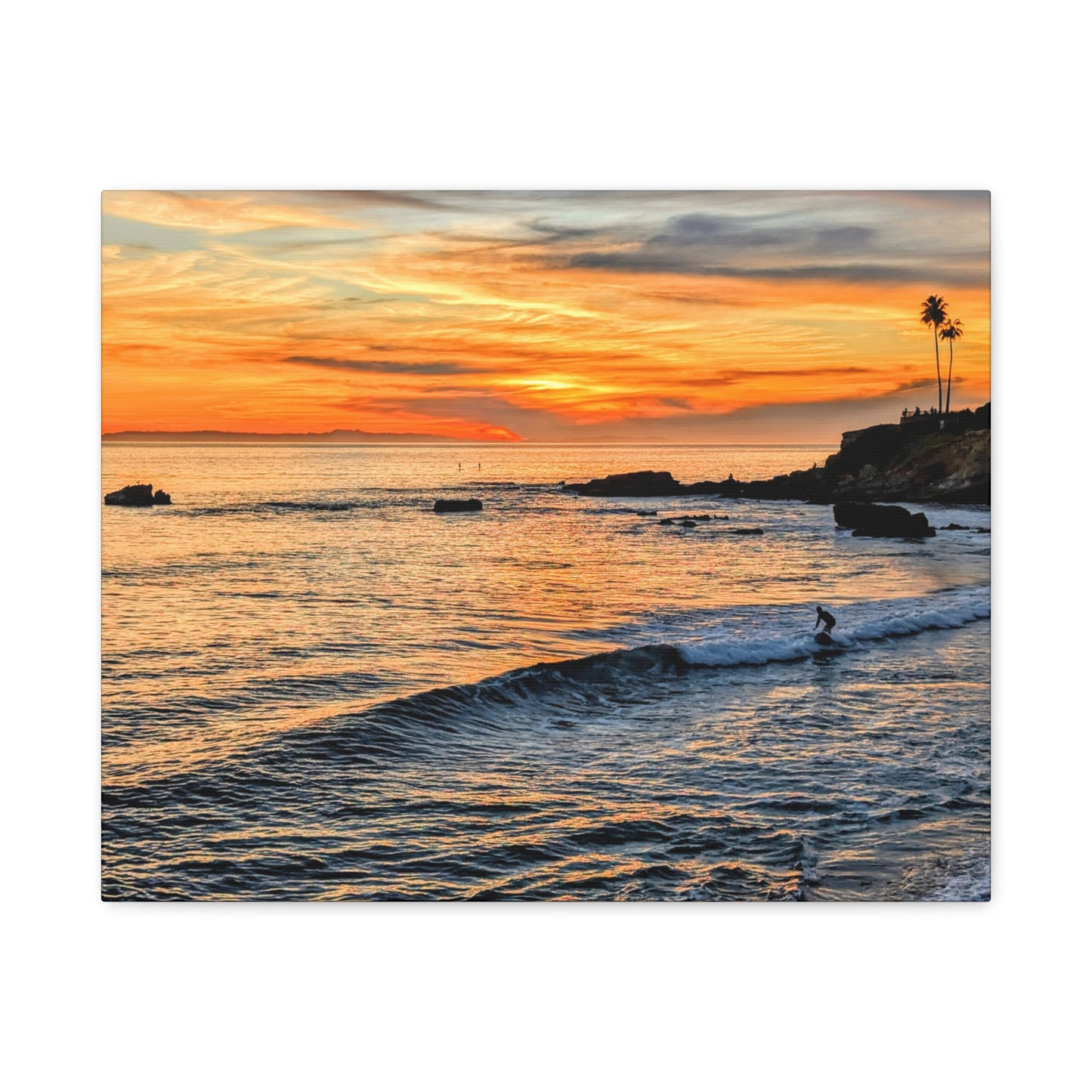 Golden Surfer Canvas Wall Art Print