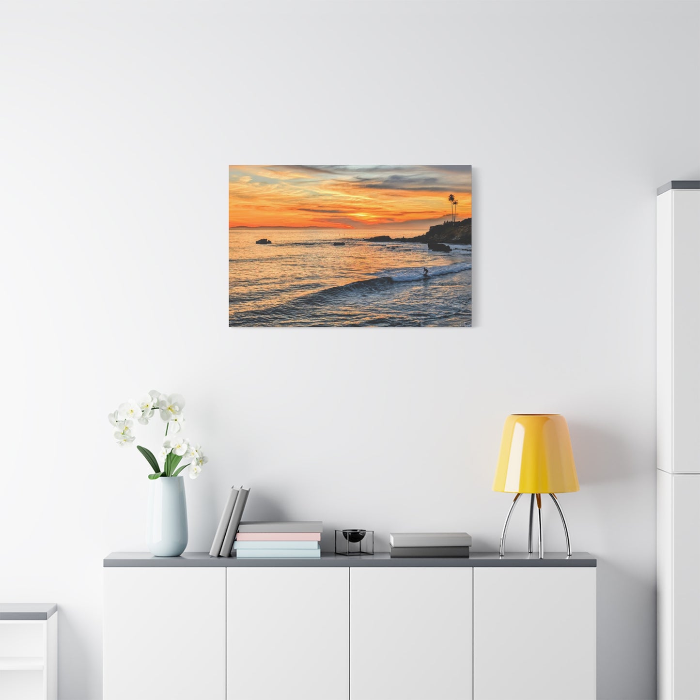 Golden Surfer Canvas Wall Art Print