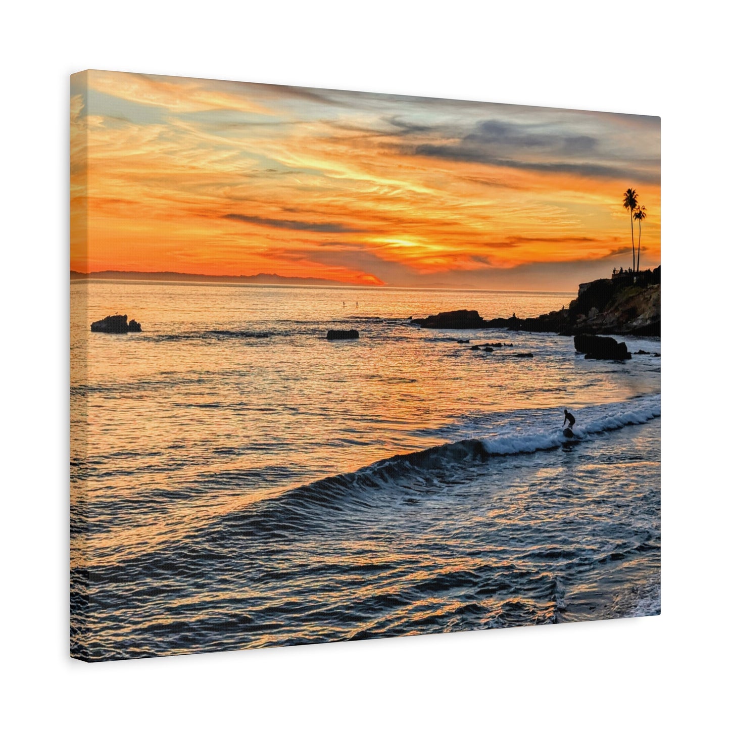 Golden Surfer Canvas Wall Art Print