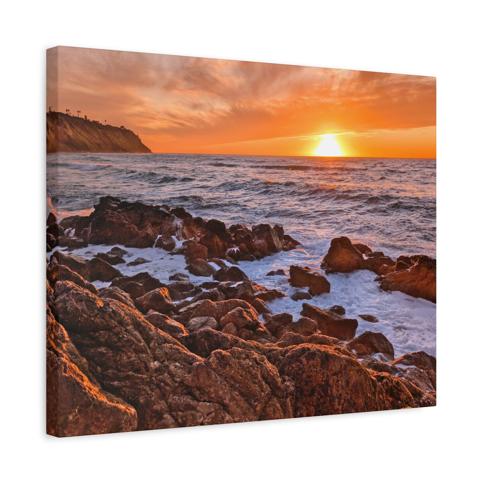 Verdes Bluff at Sundown Canvas Wall Art Print