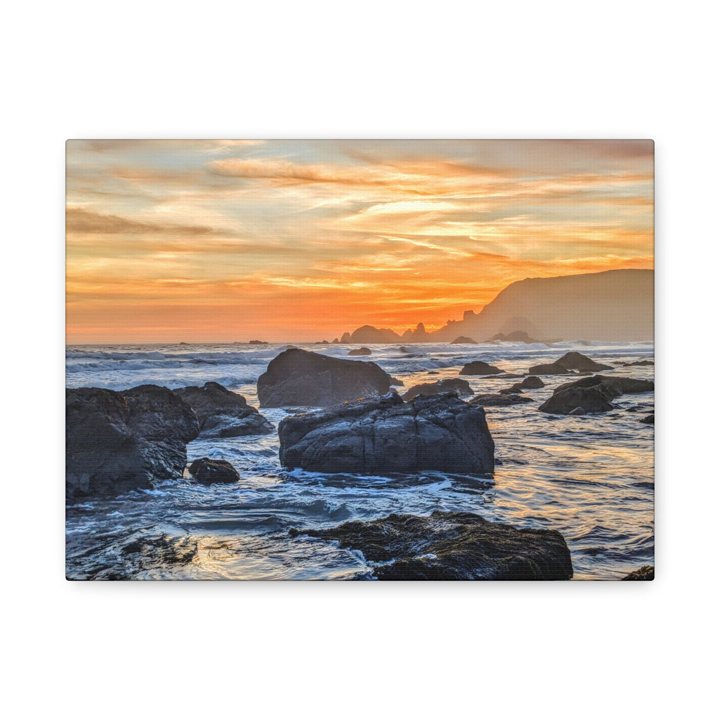 Lone Rocks Meet the Last Light - Canvas Print