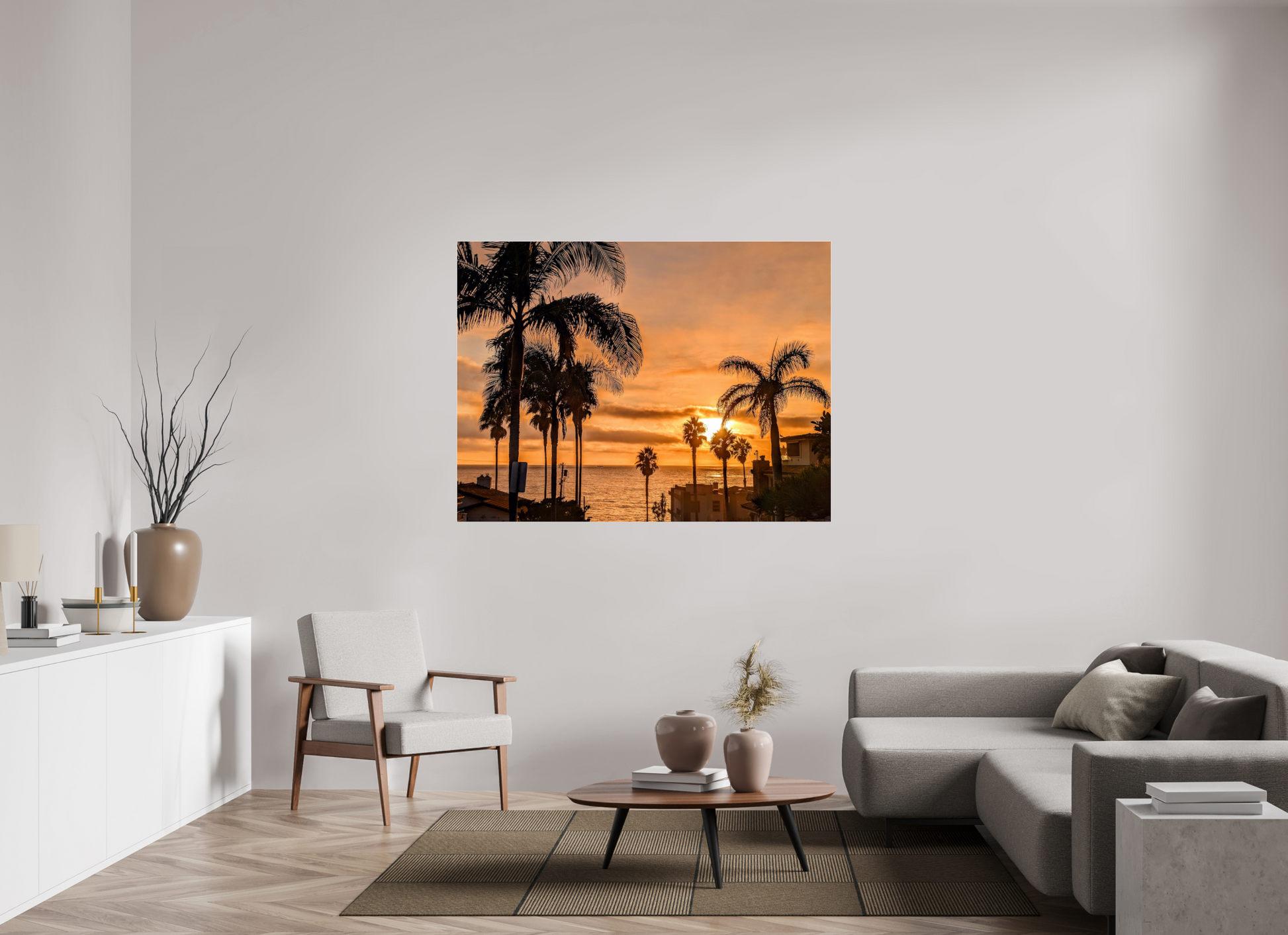 60 x 45″, Acrylic Glass Print Between the Palms Premium Acrylic Print