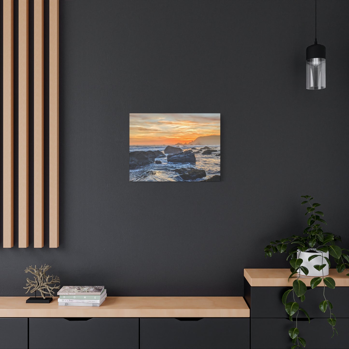 Lone Rocks Meet the Last Light - Canvas Print