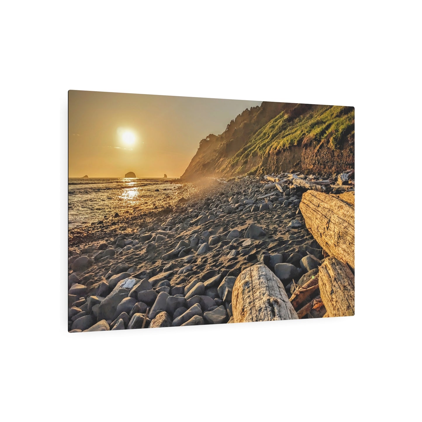 Golden Glow at Humbug - Metal Coastal Print