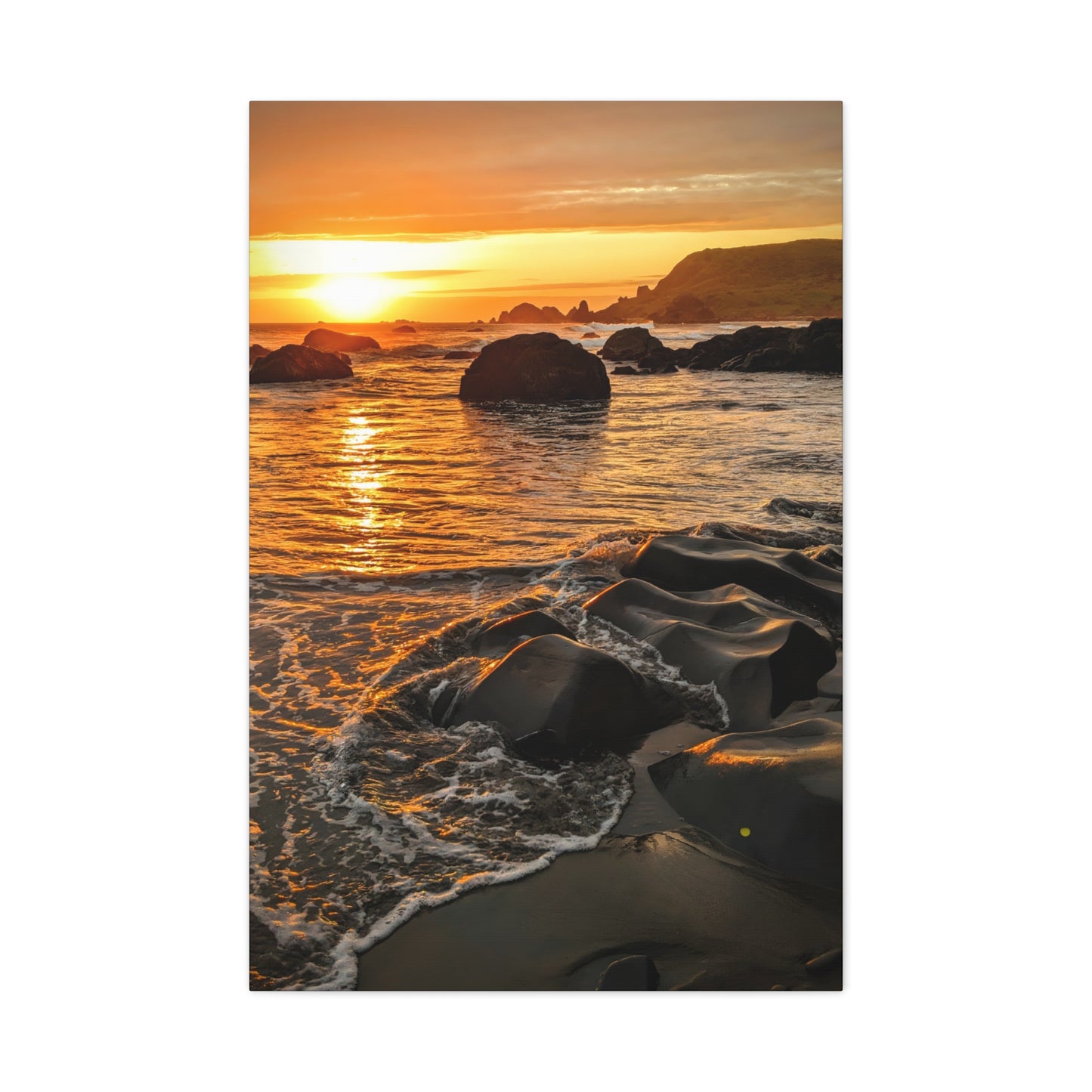 Coastal Rock Calm - Vertical Canvas Print