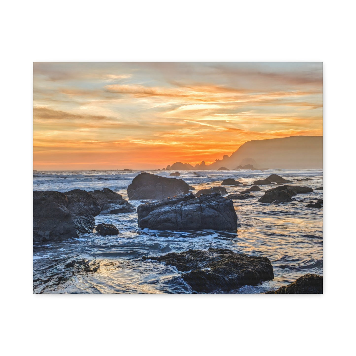Lone Rocks Meet the Last Light - Canvas Print