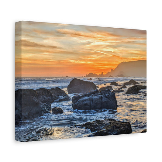 Lone Rocks Meet the Last Light - Canvas Print