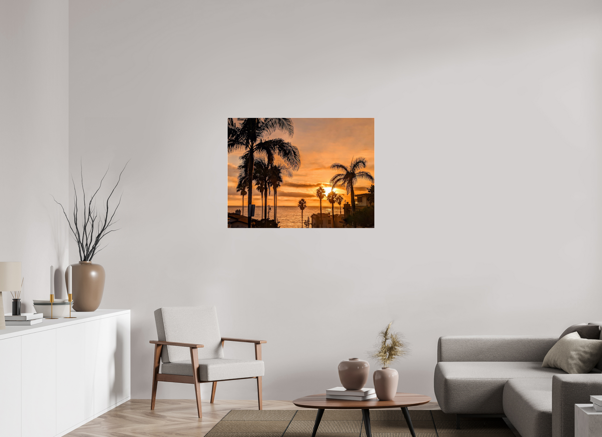 40 x 30″, Acrylic Glass Print Between the Palms Premium Acrylic Print